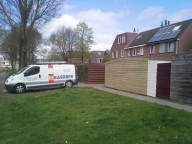 Stormschade houten schuur Lelystad incl. EPDM dakbedekking