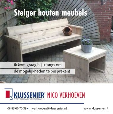 Meubels van steigerhout en andere accesoires