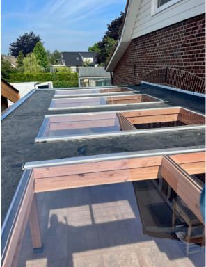 Overkapping met lichtkoepels gemaakt voor een klant te Dinxperlo