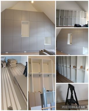 Oss, zolderkast van ruim 5mtr breed en 3,4mtr hoog en 60cm diep