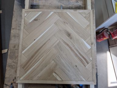 Eiken tafelblad visgraat salontafel