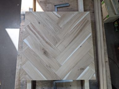 Eiken tafelblad visgraat salontafel