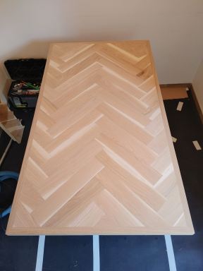 Eiken tafelblad visgraat